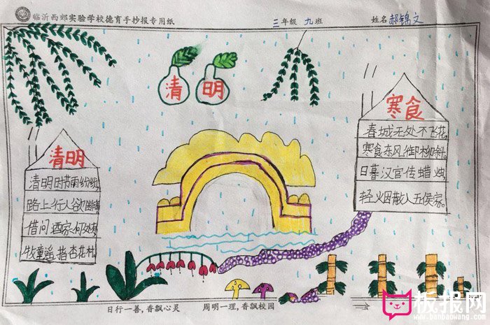 小学生清明节手抄报图片，清明节的习俗