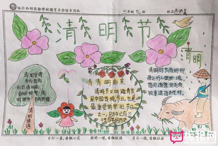 小学生清明节手抄报图片，清明由来