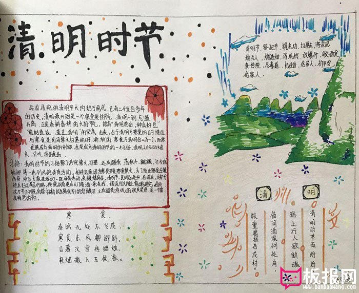 2018年清明节手抄报图片，清明时节