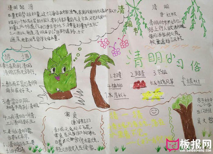 2018年清明节手抄报图片，清明起源