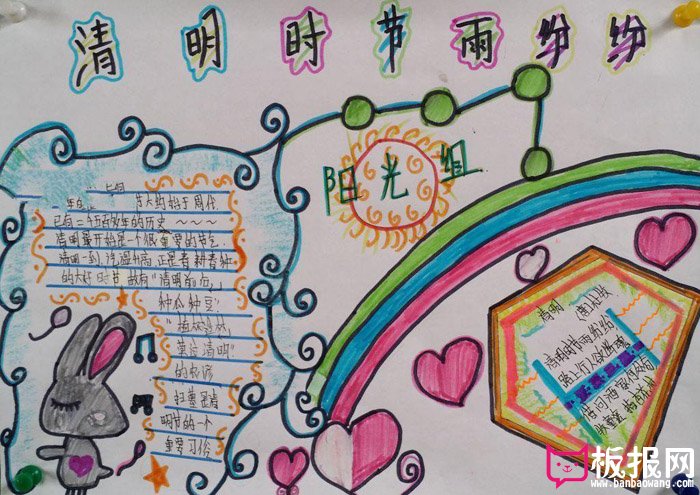小学生清明节手抄报图片，清明时节雨纷纷