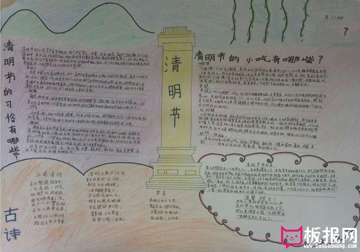 清明节手抄报图片大全，清明习俗