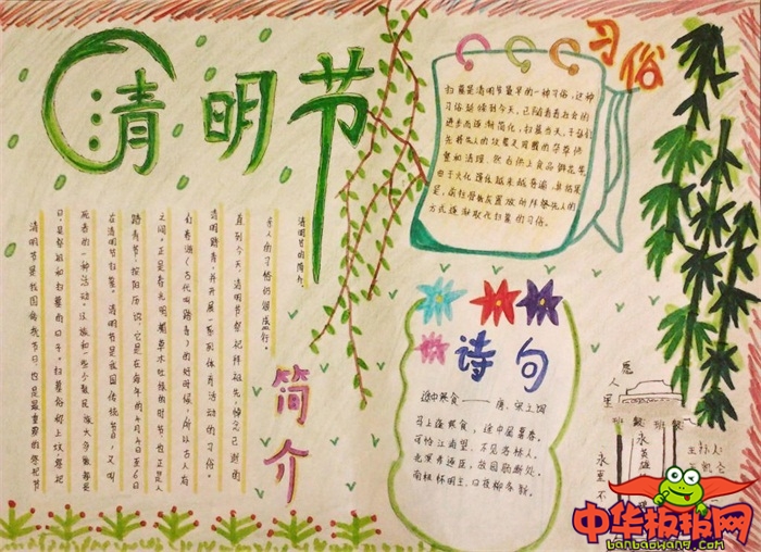 小学生清明节手抄报简单漂亮，忆清明