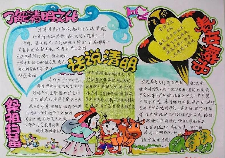 清明节的习俗手抄报，清明节手抄报清明文化