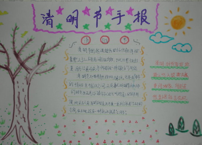 清明节手抄报，祭祀祖先