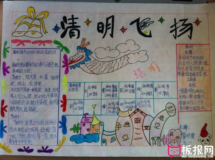 2017年清明节手抄报，清明飞扬