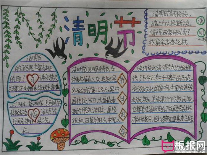 2017年清明节手抄报设计图，清明节的习俗
