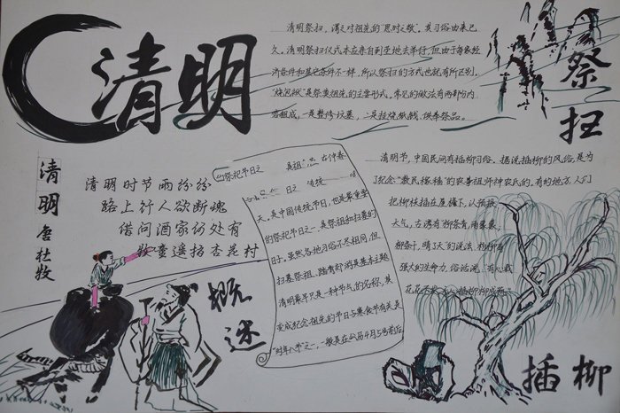 关于清明节的手抄报，祭扫