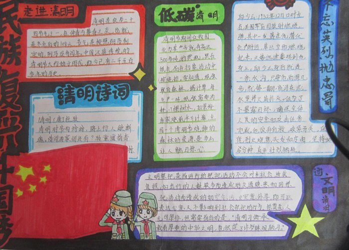 关于清明节的手抄报，走进清明