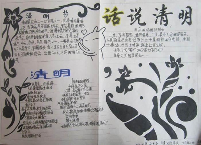 关于清明节的手抄报，话说清明
