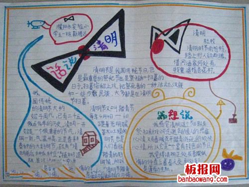 清明起源与习俗手抄报