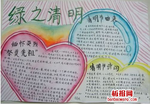 小学生绿色清明手抄报