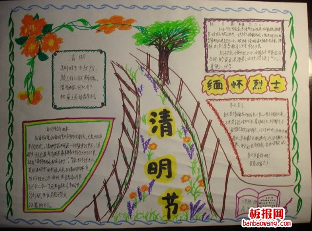 四月清明节的板报