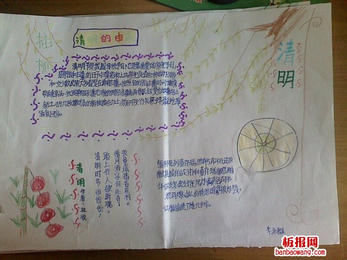 梨花风起正清明手抄报
