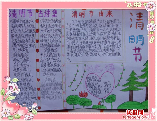 梨花风起正清明手抄报