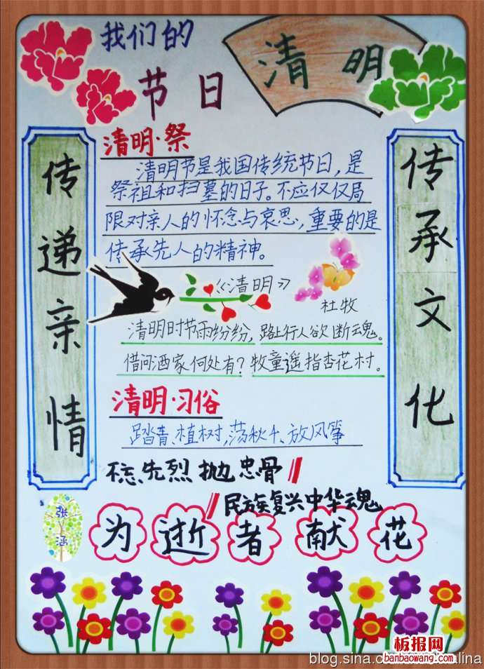 传递亲情清明手抄报