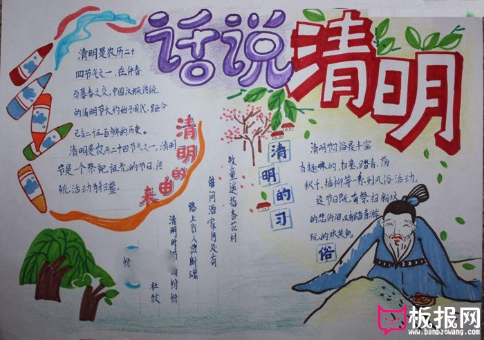 2017年清明节手抄报，话说清明