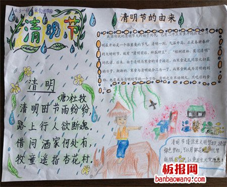 绿色清明节手抄报