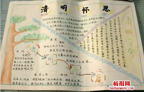 清明节的怀恋手抄报