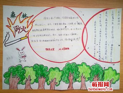 清明节森林防火手抄报
