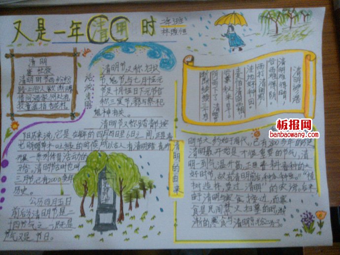话说清明，又是一年清明时手抄报