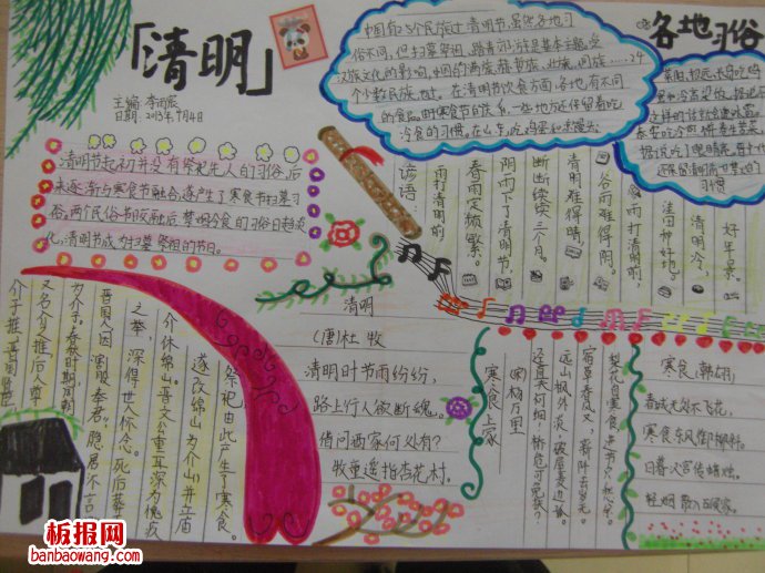 清明节扫墓祭祀手抄报
