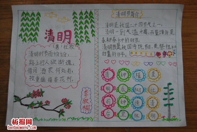 祭祀扫墓——清明手抄报