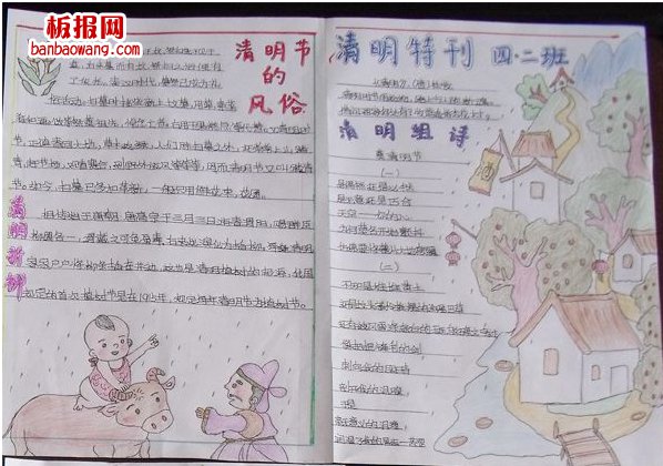 清明节手抄报版面设计图