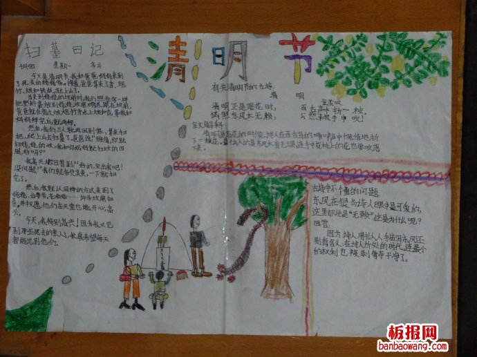 清明——扫墓手抄报