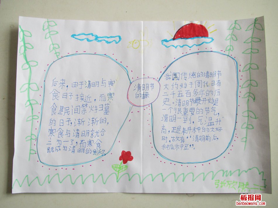 清明时节——清明简介手抄报