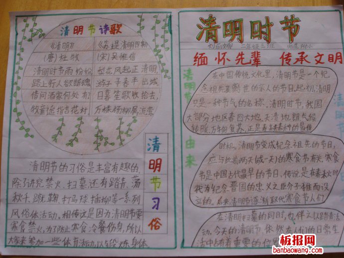 清明时节——纪念祖先的节日手抄报