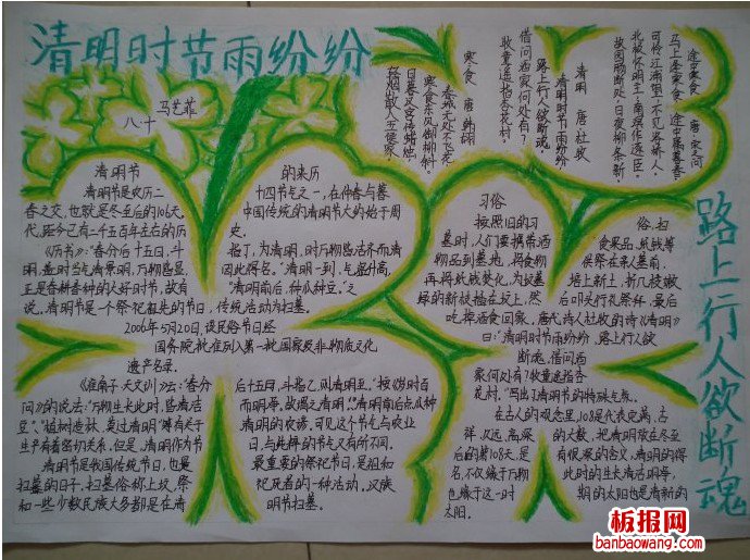 清明祭祖手抄报
