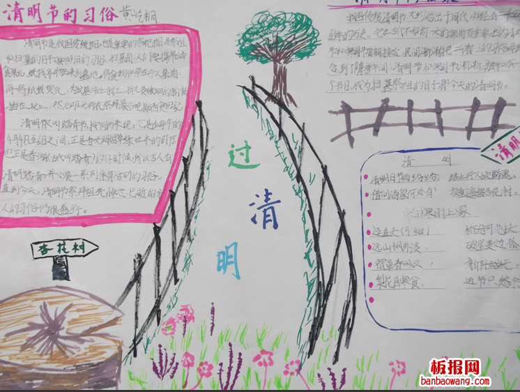 六年级清明手抄报