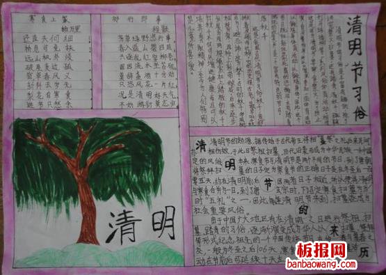 清明习俗清明节手抄报
