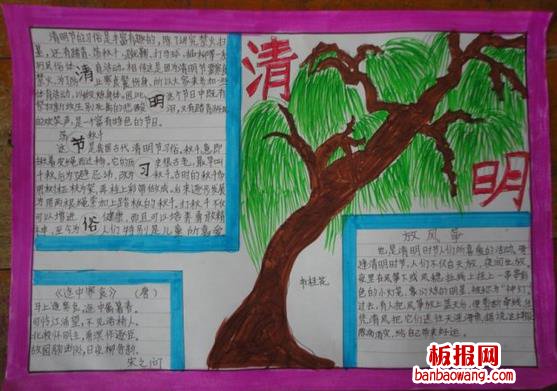 清明习俗的清明节手抄报
