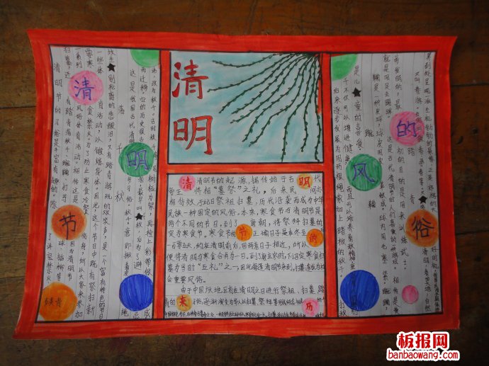 丰富有趣的清明习俗手抄报
