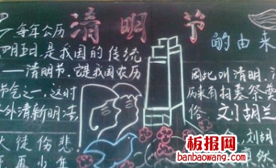 简单清明节黑板报的制作