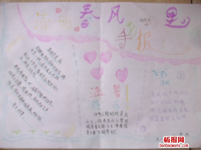 春风中的清明节手抄报