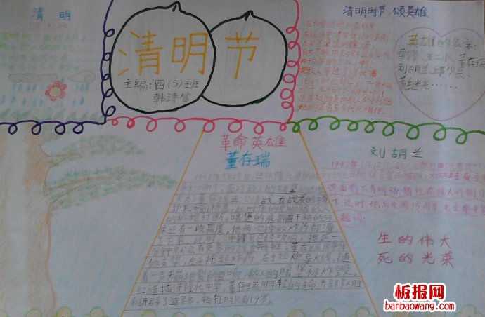 清明扫墓，缅怀先烈手抄报