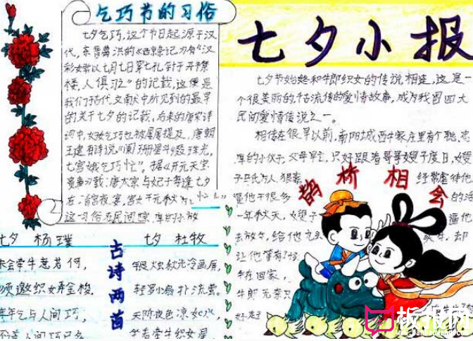 七夕小报，乞巧节的习俗