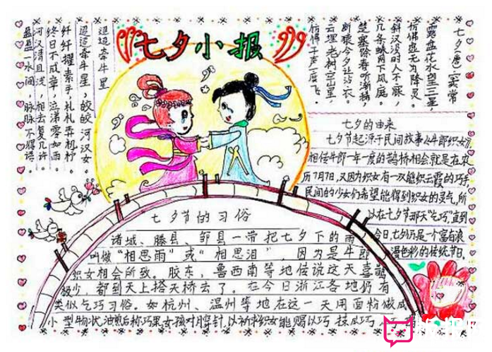 七夕节手抄报，七夕节的习俗