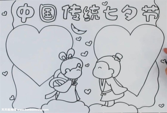 中国传统七夕节手抄报
