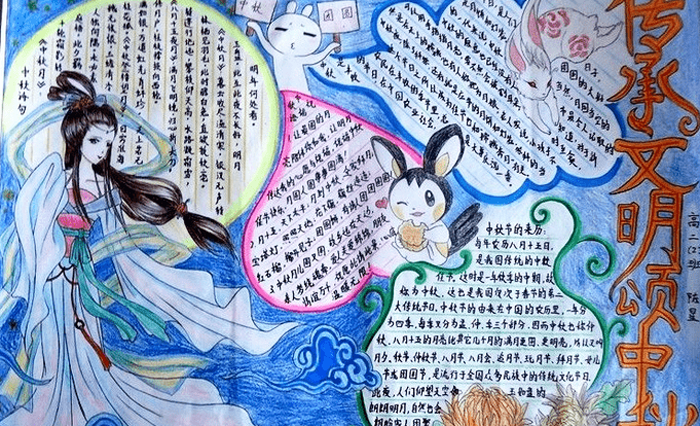 中秋节手抄报，传承文明颂中秋