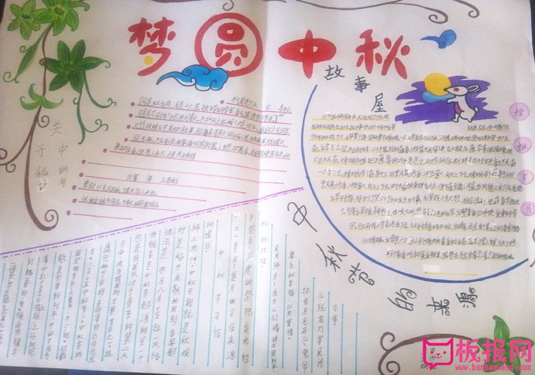 中秋节手抄报，梦圆中秋