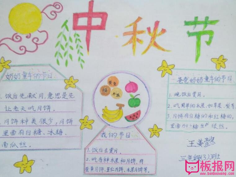 小学生中秋节手抄报图片大全，万家团圆的中秋节