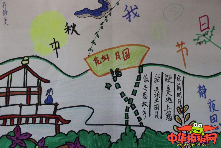 中秋节手抄报简单漂亮，中秋快乐