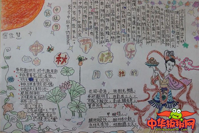 2018年中秋节手抄报简单好看，话说中秋节
