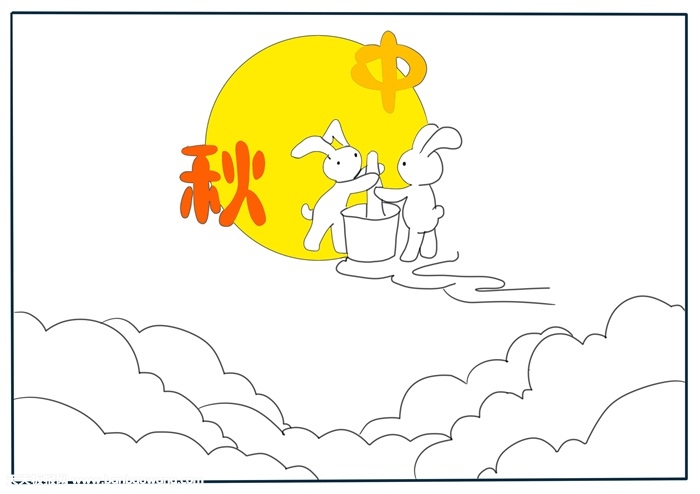 一年级中秋节手抄报模板，中秋节手抄报简单字少