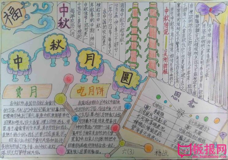 关于中秋节的手抄报，中秋节的习俗