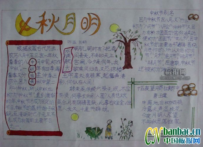 小学生中秋节手抄报